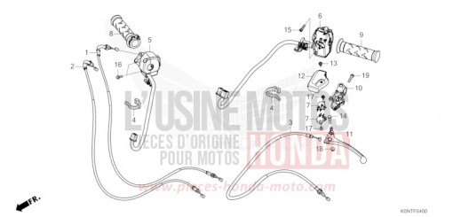 LEVIER DE GUIDON/COMMUTATEUR/CABLE CBF125MEFT de 2026